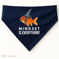 Mindset Motivational Quote Cute Goldfish Shark Fish USA-Made Doggie Bandana thumb 0