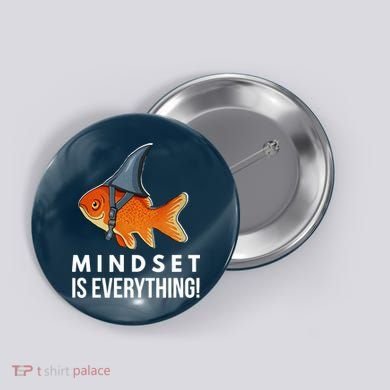 Mindset Motivational Quote Cute Goldfish Shark Fish Button