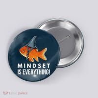 Mindset Motivational Quote Cute Goldfish Shark Fish Button thumb 0