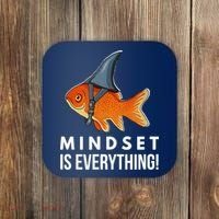 Mindset Motivational Quote Cute Goldfish Shark Fish Coaster thumb 0