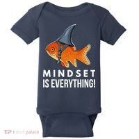 Mindset Motivational Quote Cute Goldfish Shark Fish Baby Bodysuit thumb 0