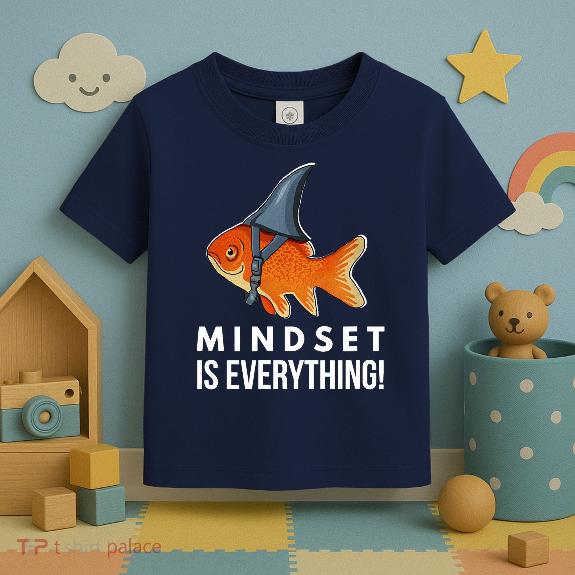 Mindset Motivational Quote Cute Goldfish Shark Fish Toddler T-Shirt