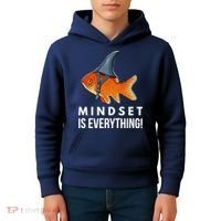 Mindset Motivational Quote Cute Goldfish Shark Fish Kids Hoodie thumb 4