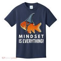 Mindset Motivational Quote Cute Goldfish Shark Fish Kids T-Shirt thumb 0