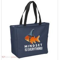 Mindset Motivational Quote Cute Goldfish Shark Fish Tote Bag thumb 2