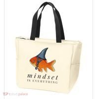 Mindset Motivational Quote Cute Goldfish Shark Tote Bag thumb 3
