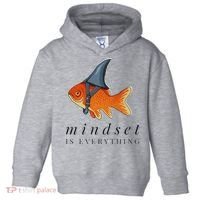 Mindset Motivational Quote Cute Goldfish Shark Toddler Hoodie thumb 0
