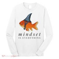 Mindset Motivational Quote Cute Goldfish Shark Long Sleeve Shirt thumb 0