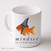 Mindset Motivational Quote Cute Goldfish Shark Coffee Mug thumb 0