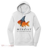 Mindset Motivational Quote Cute Goldfish Shark Women's Hoodie thumb 0