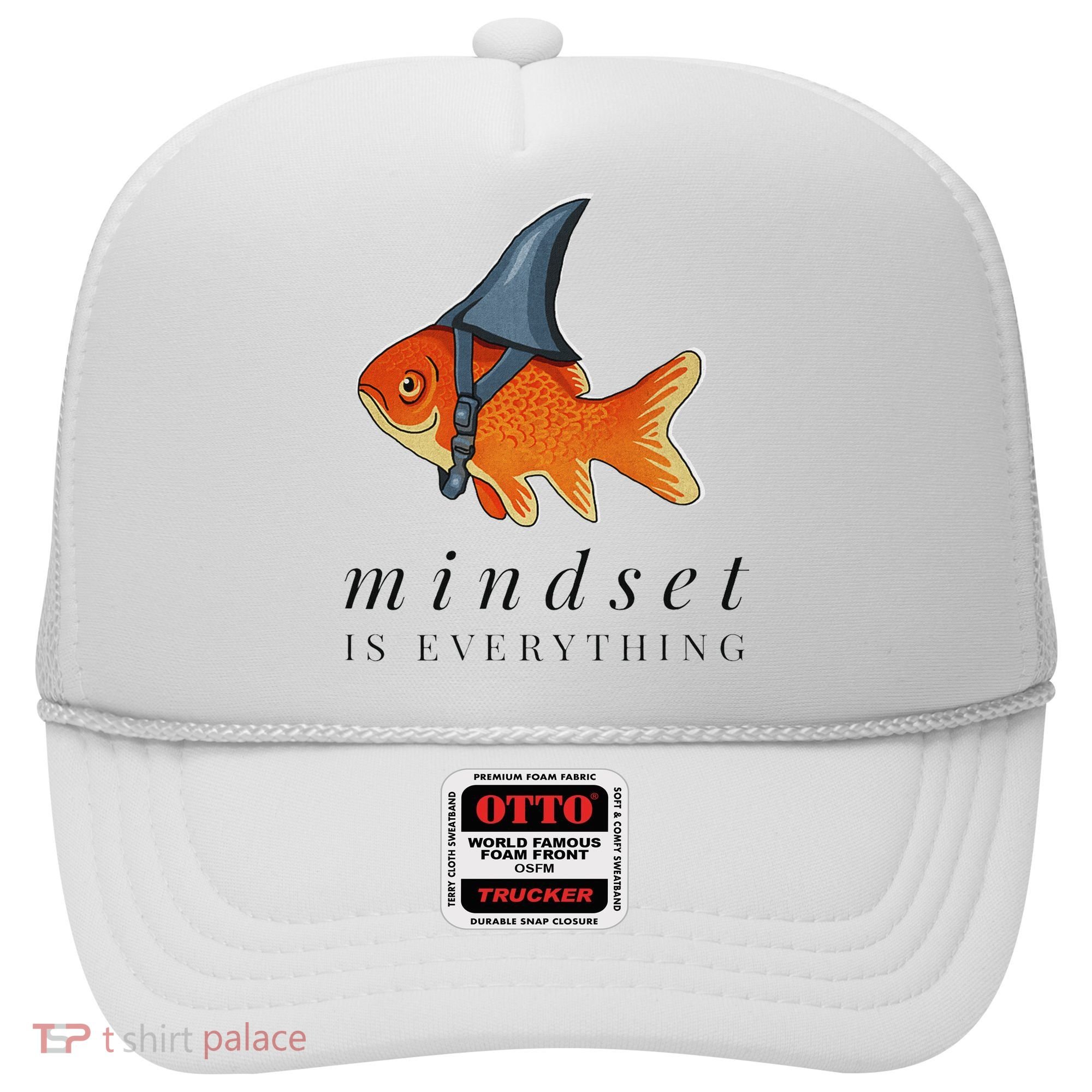 Mindset Motivational Quote Cute Goldfish Shark Hat