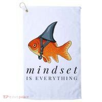 Mindset Motivational Quote Cute Goldfish Shark Golf Towel thumb 0