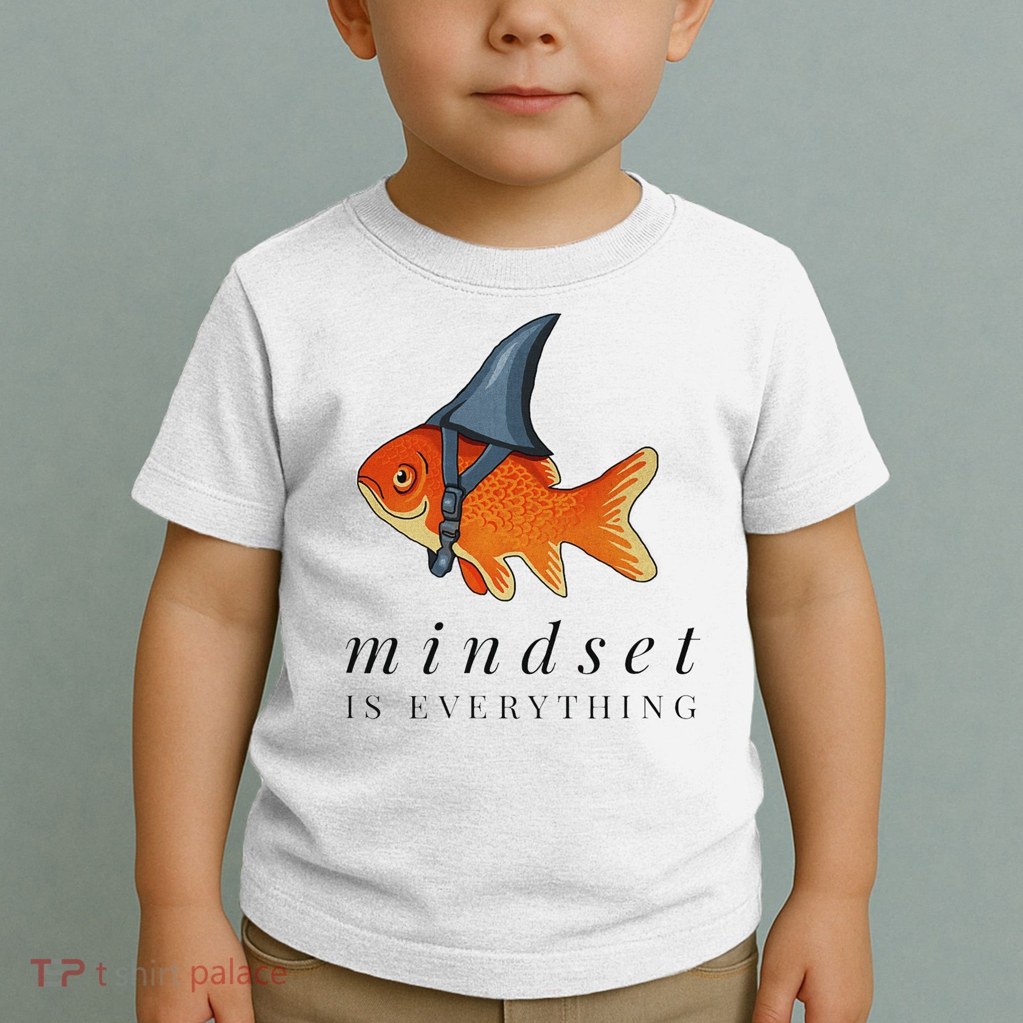 Mindset Motivational Quote Cute Goldfish Shark Toddler T-Shirt