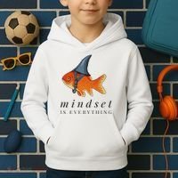 Mindset Motivational Quote Cute Goldfish Shark Kids Hoodie thumb 2
