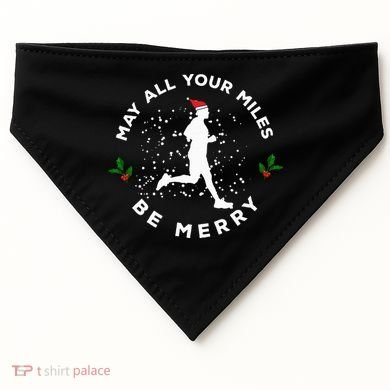 Merry Miles Running Christmas Gift For Runners USA-Made Doggie Bandana