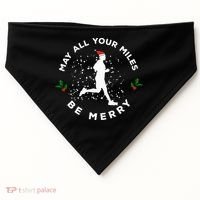 Merry Miles Running Christmas Gift For Runners USA-Made Doggie Bandana thumb 0