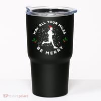 Merry Miles Running Christmas Gift For Runners Tumbler thumb 0