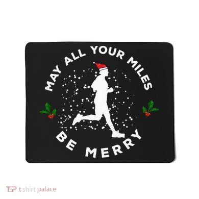 Merry Miles Running Christmas Gift For Runners Mousepad