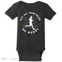 Merry Miles Running Christmas Gift For Runners Baby Bodysuit thumb 0