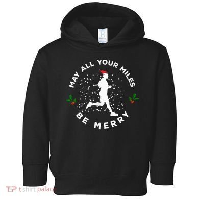 Merry Miles Running Christmas Gift For Runners Toddler Hoodie