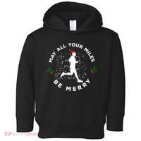 Merry Miles Running Christmas Gift For Runners Toddler Hoodie thumb 0