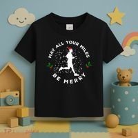 Merry Miles Running Christmas Gift For Runners Toddler T-Shirt thumb 3