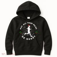 Merry Miles Running Christmas Gift For Runners Kids Hoodie thumb 0