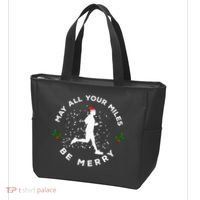 Merry Miles Running Christmas Gift For Runners Tote Bag thumb 3