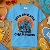 Morels Mushroom Red Moon Hide And Seek Champion Gift Kids T-Shirt thumb 3