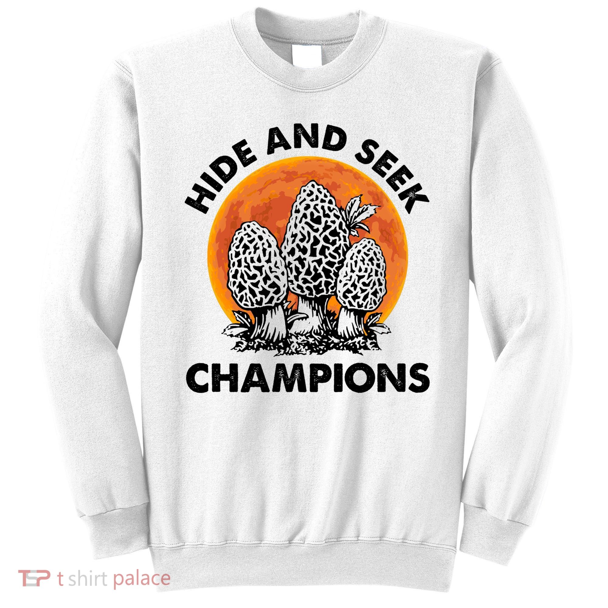 Morels Mushroom Red Moon Hide And Seek Champion Gift Sweatshirt