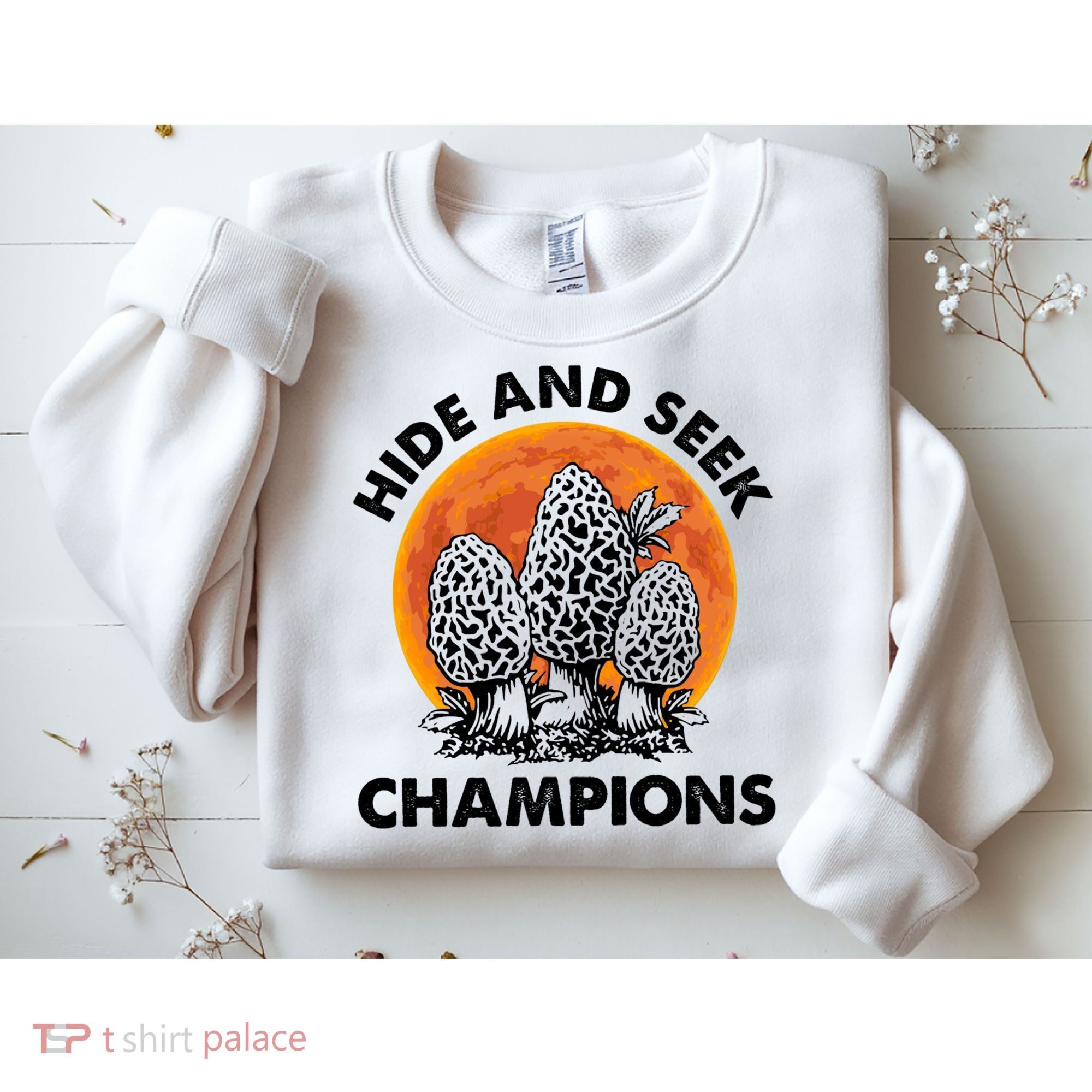 Morels Mushroom Red Moon Hide And Seek Champion Gift Sweatshirt