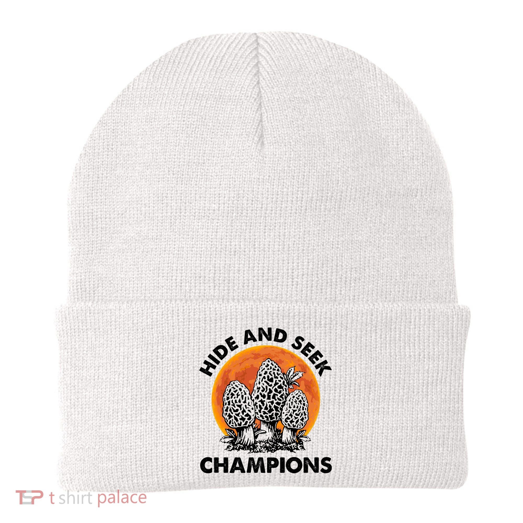 Morels Mushroom Red Moon Hide And Seek Champion Gift Beanie