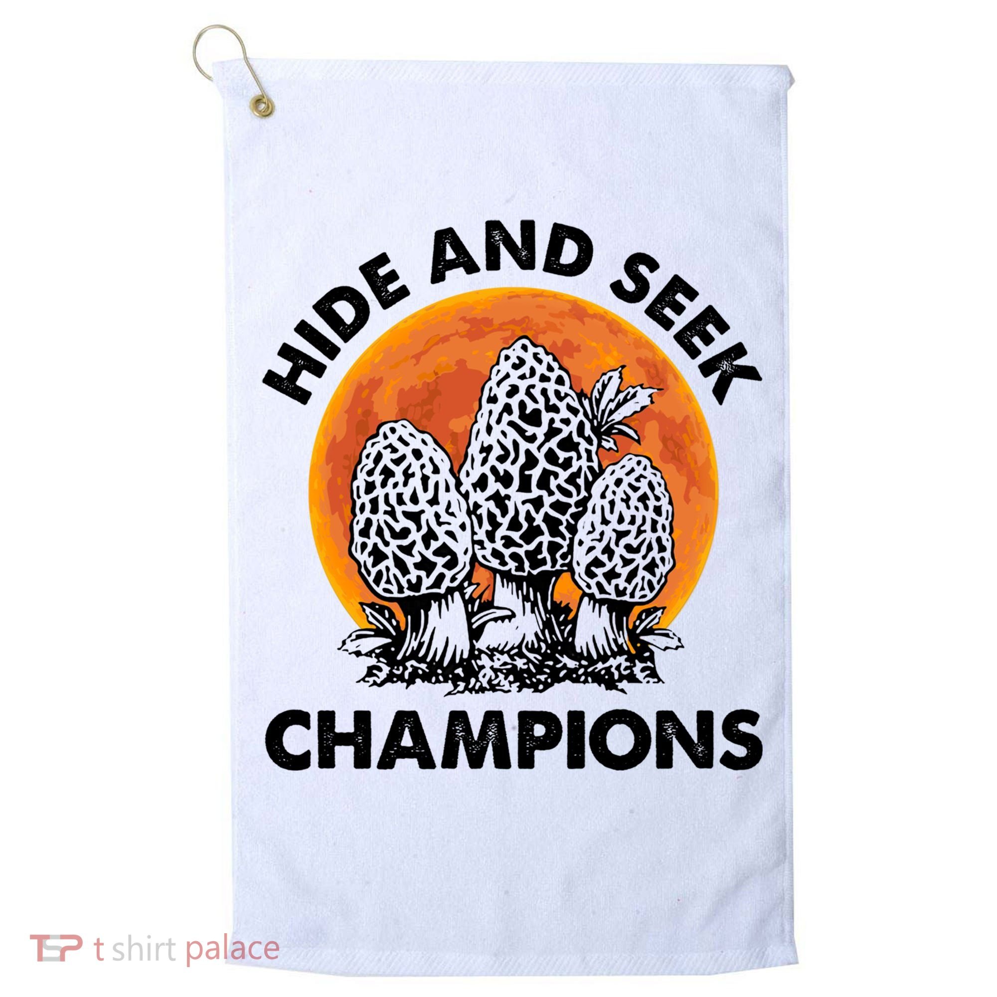 Morels Mushroom Red Moon Hide And Seek Champion Gift Golf Towel