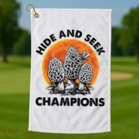 Morels Mushroom Red Moon Hide And Seek Champion Gift Golf Towel thumb 1