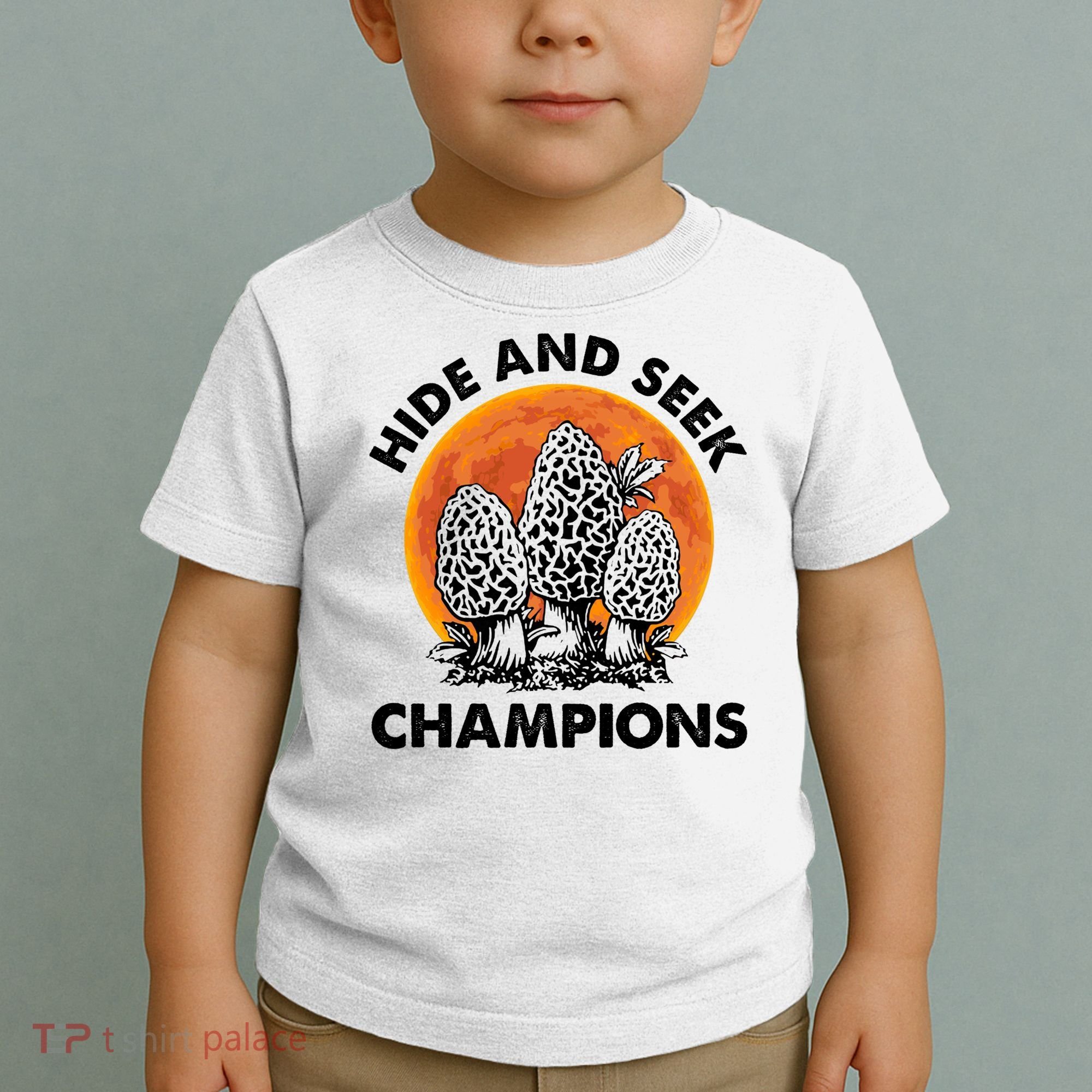Morels Mushroom Red Moon Hide And Seek Champion Gift Toddler T-Shirt
