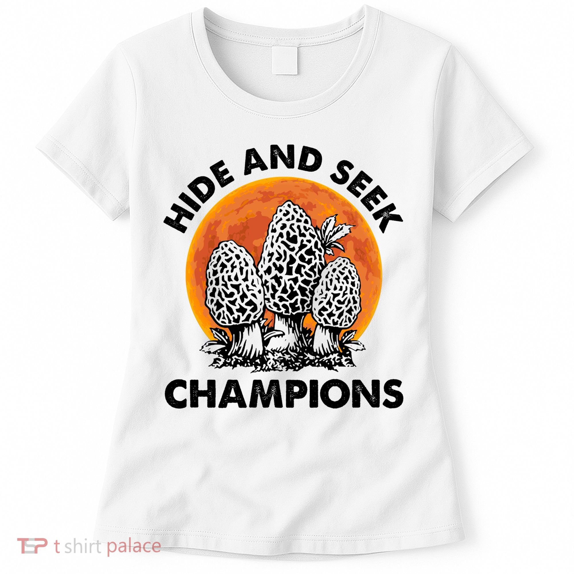Morels Mushroom Red Moon Hide And Seek Champion Gift Women's T-Shirt