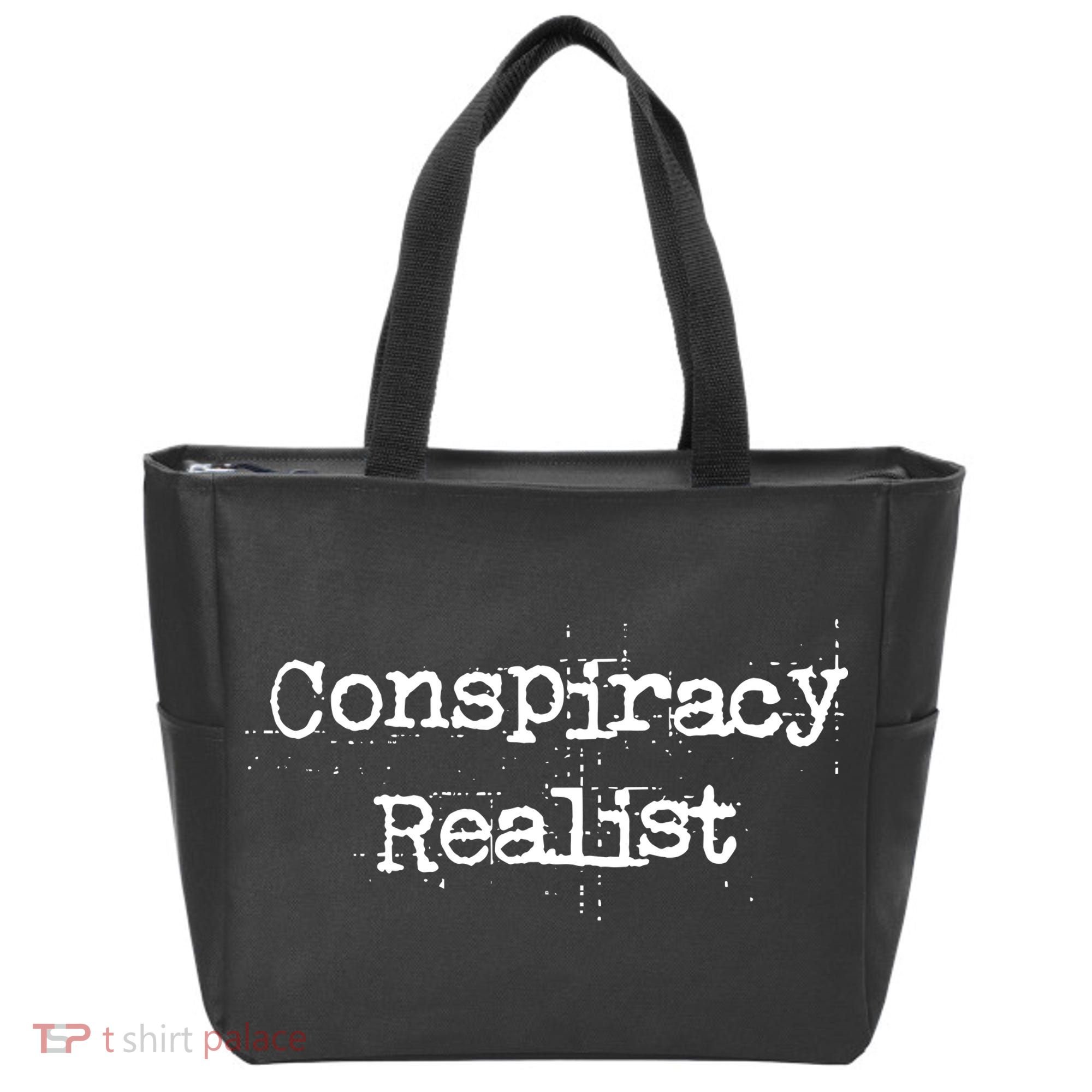 Mindy Mf Robinson Wearing Conspiracy Realist Tote Bag