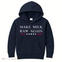 Make Milk Raw Again Funny Raw Milk Kids Hoodie thumb 0