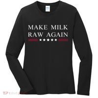 Make Milk Raw Again Funny Raw Milk Women's Long Sleeve Shirt thumb 0