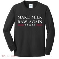 Make Milk Raw Again Funny Raw Milk Kids Long Sleeve Shirt thumb 0
