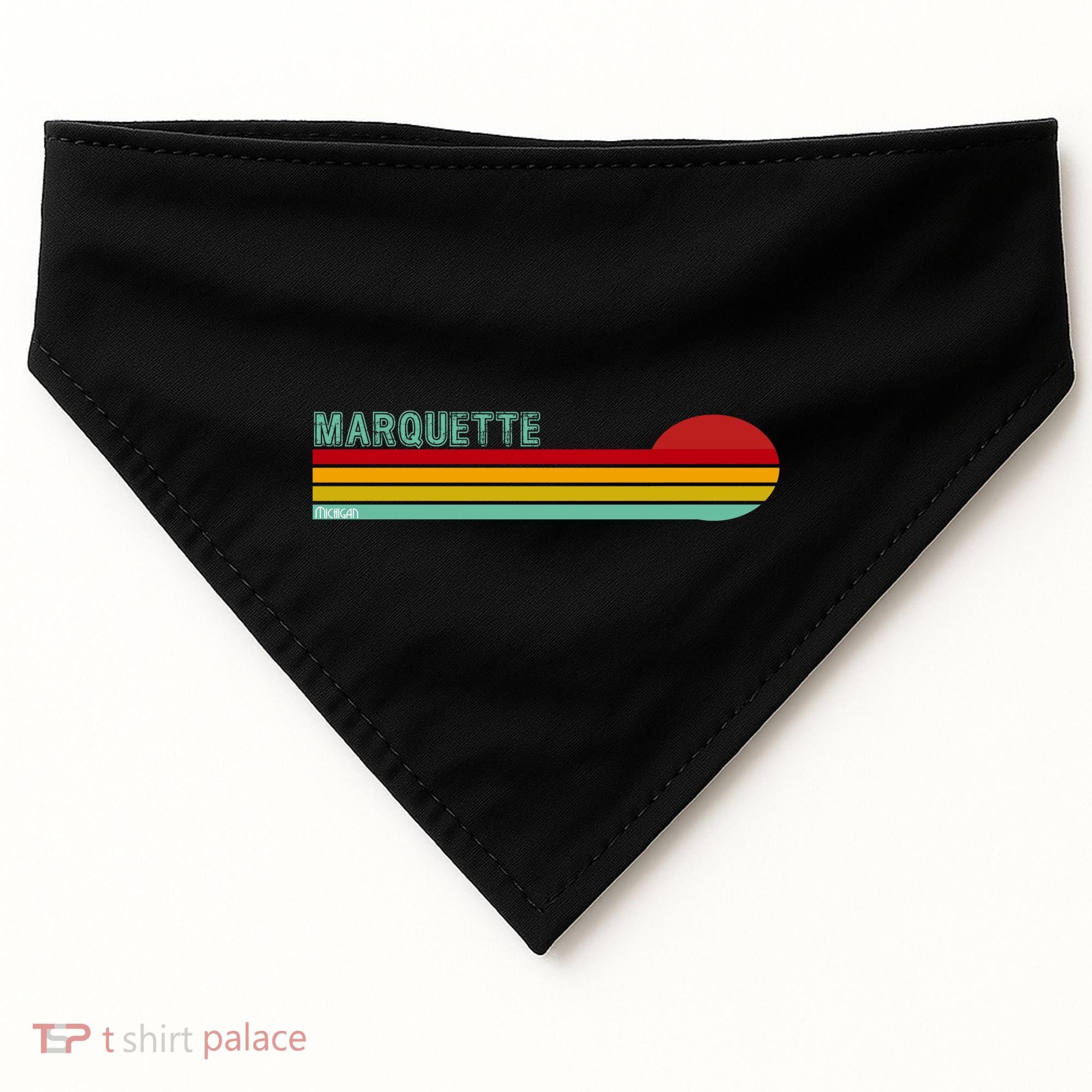 Marquette Michigan Retro USA-Made Doggie Bandana