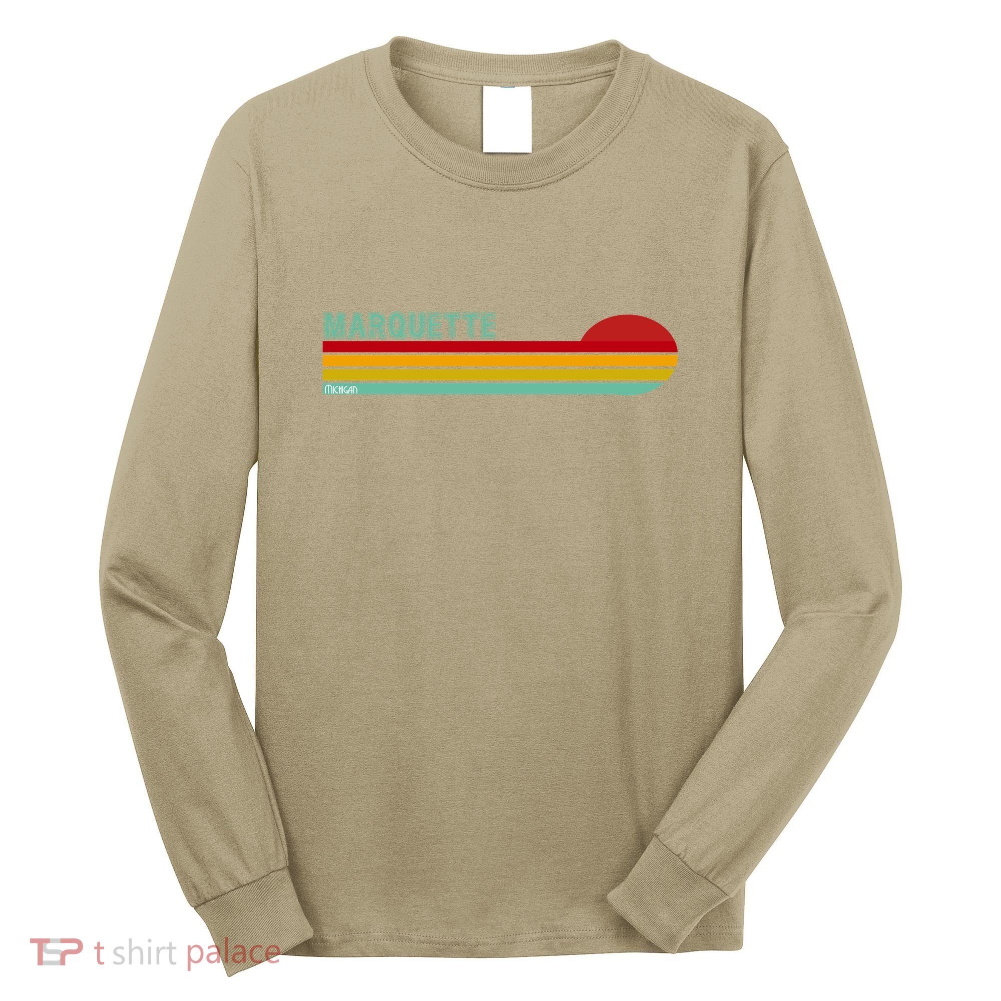 Marquette Michigan Retro Long Sleeve Shirt