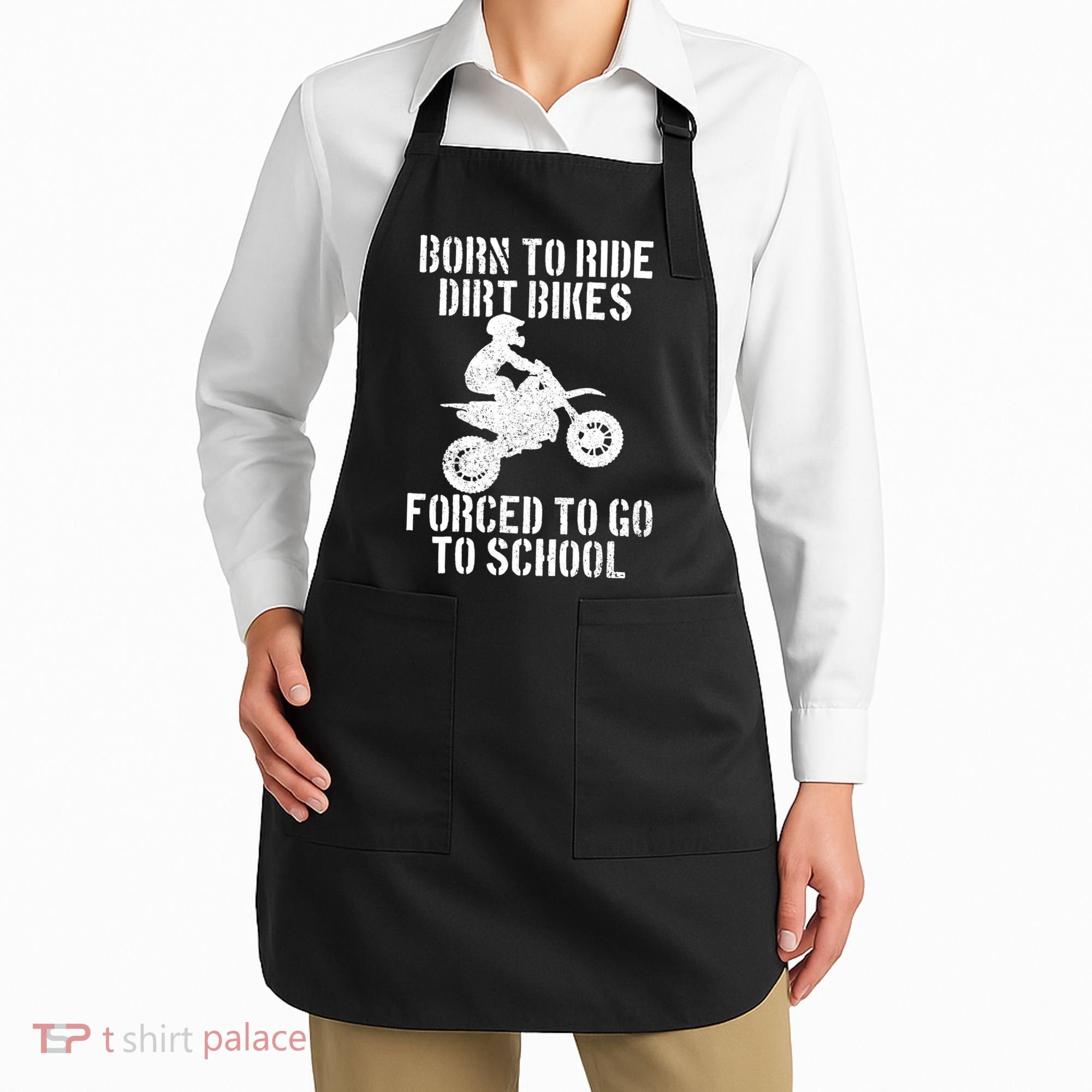 Motocross Motorcycle Ride Dirt Bikes Forced To Go To School Apron