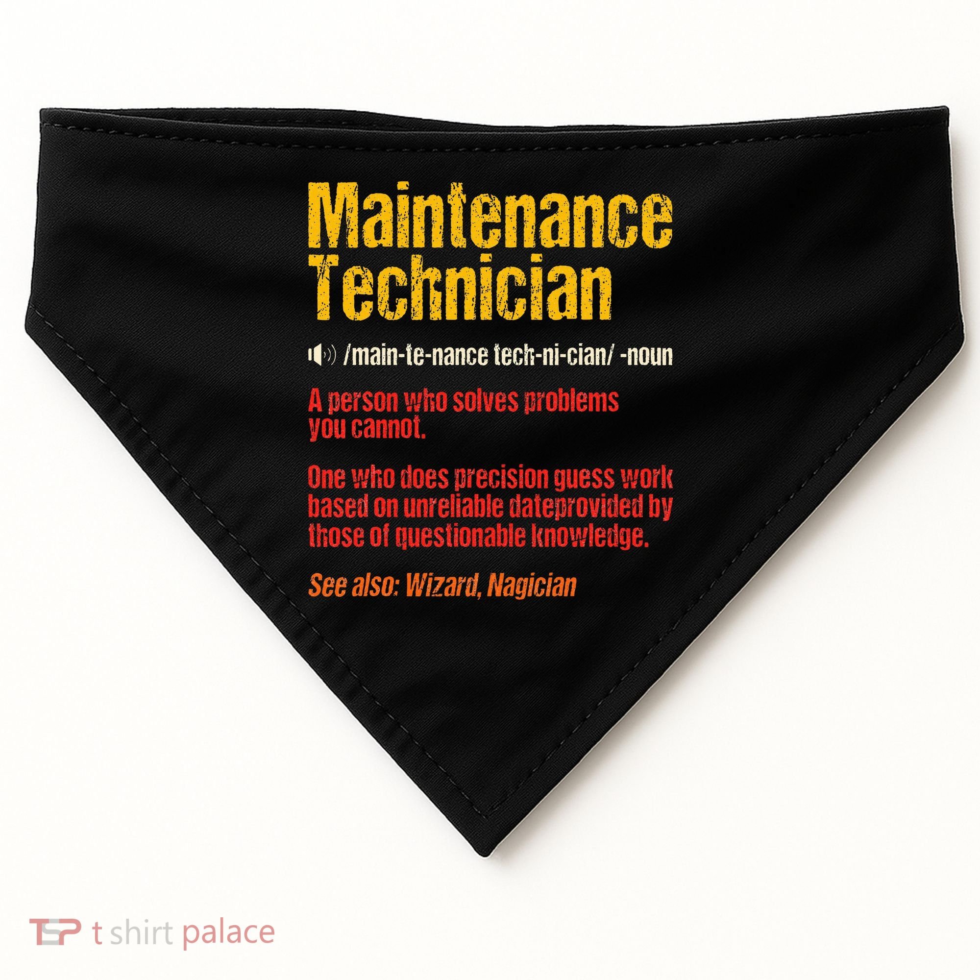 Maintenance Man retro Definition Technician  USA-Made Doggie Bandana