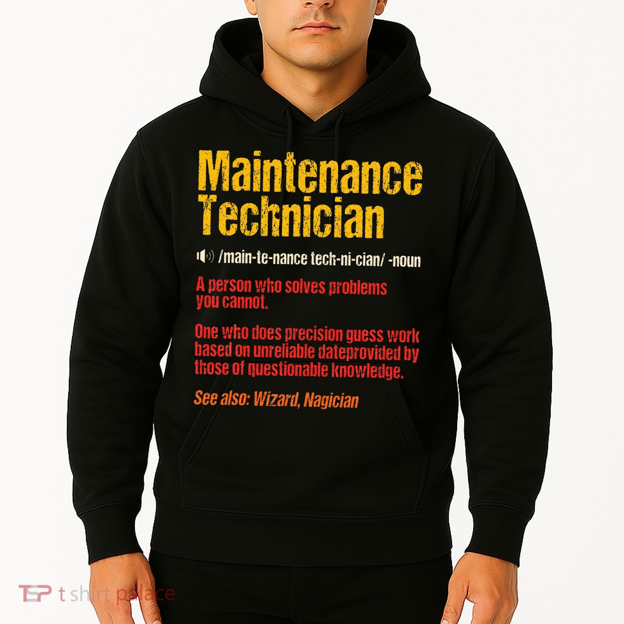 Maintenance Man retro Definition Technician  Hoodie