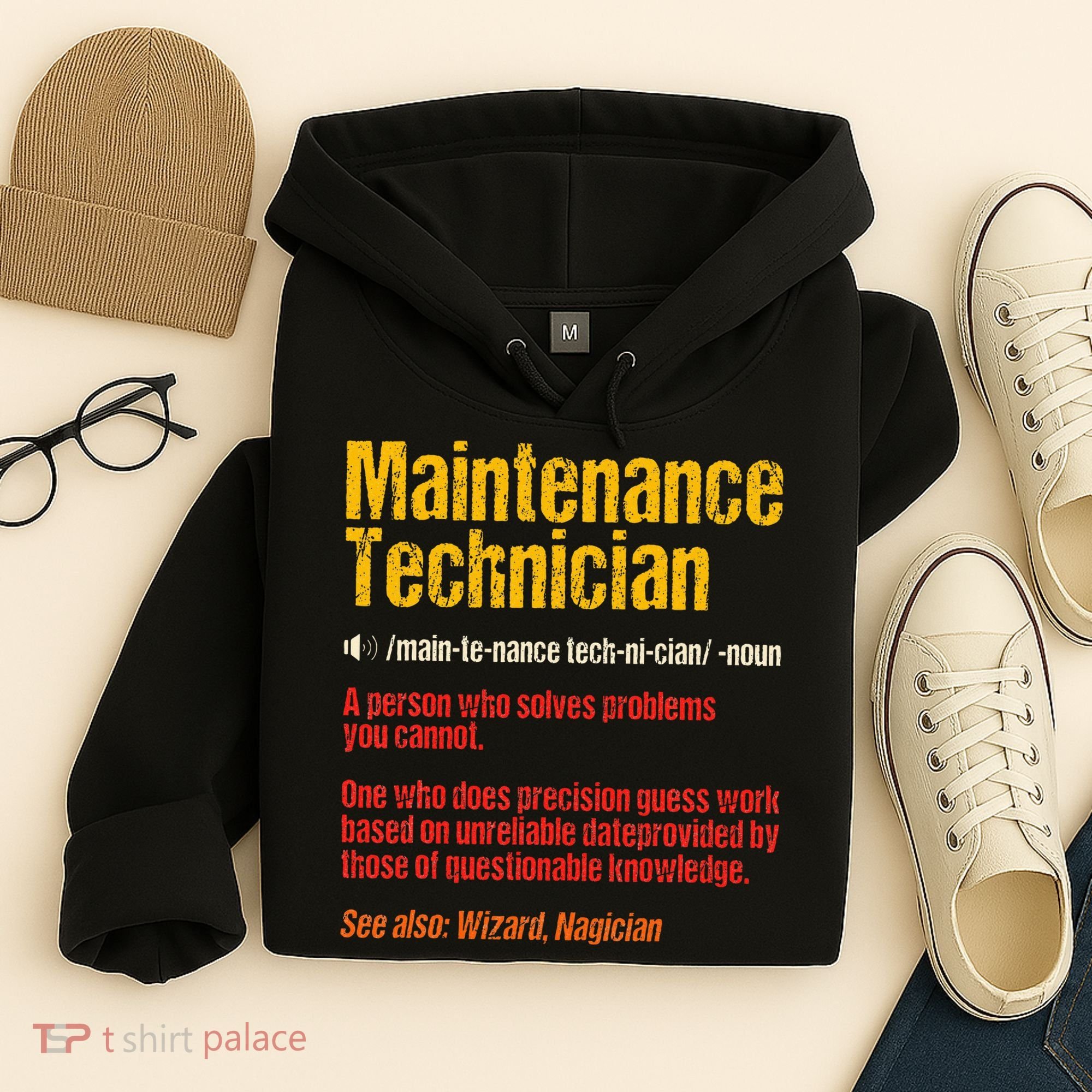 Maintenance Man retro Definition Technician  Hoodie