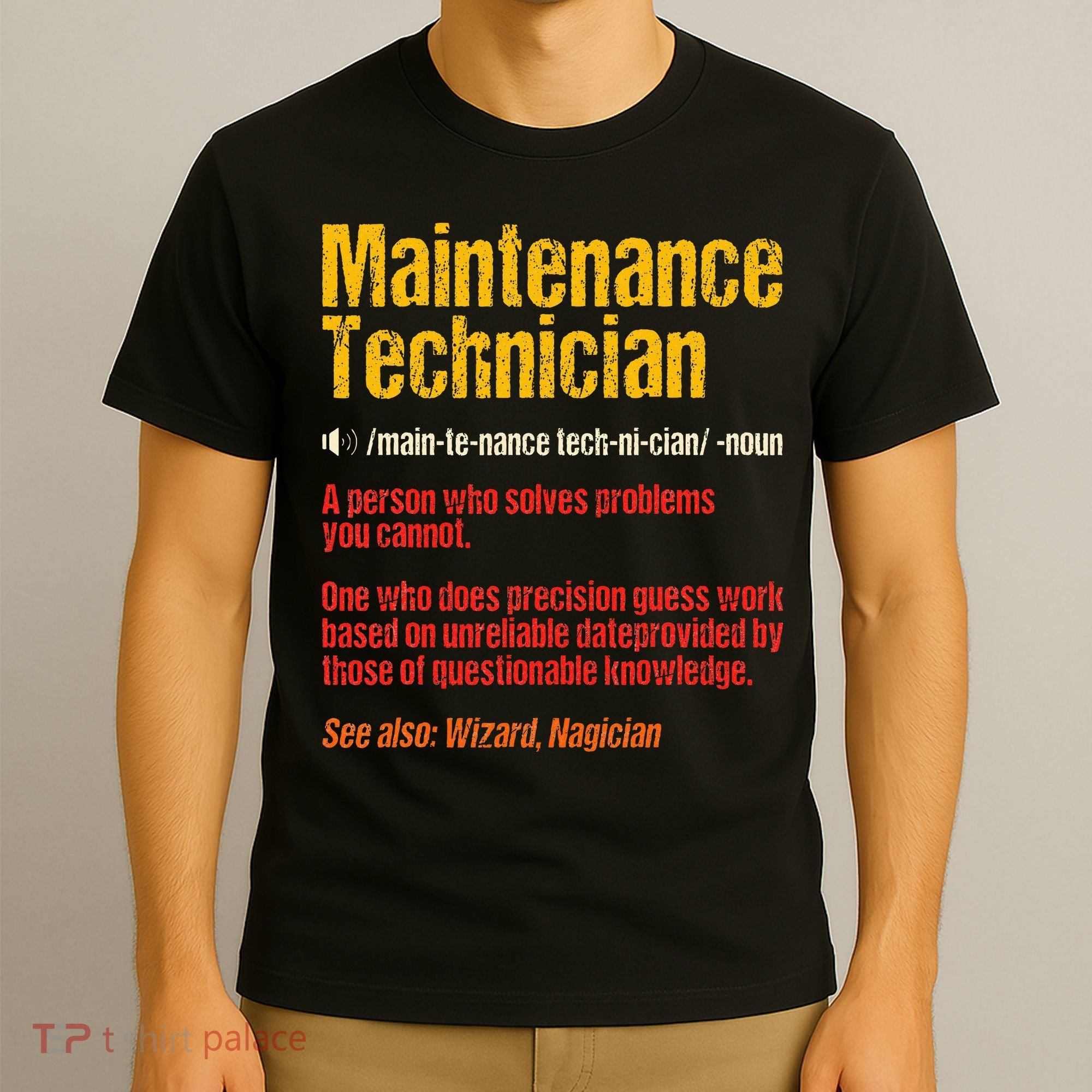 Maintenance Man retro Definition Technician  T-Shirt