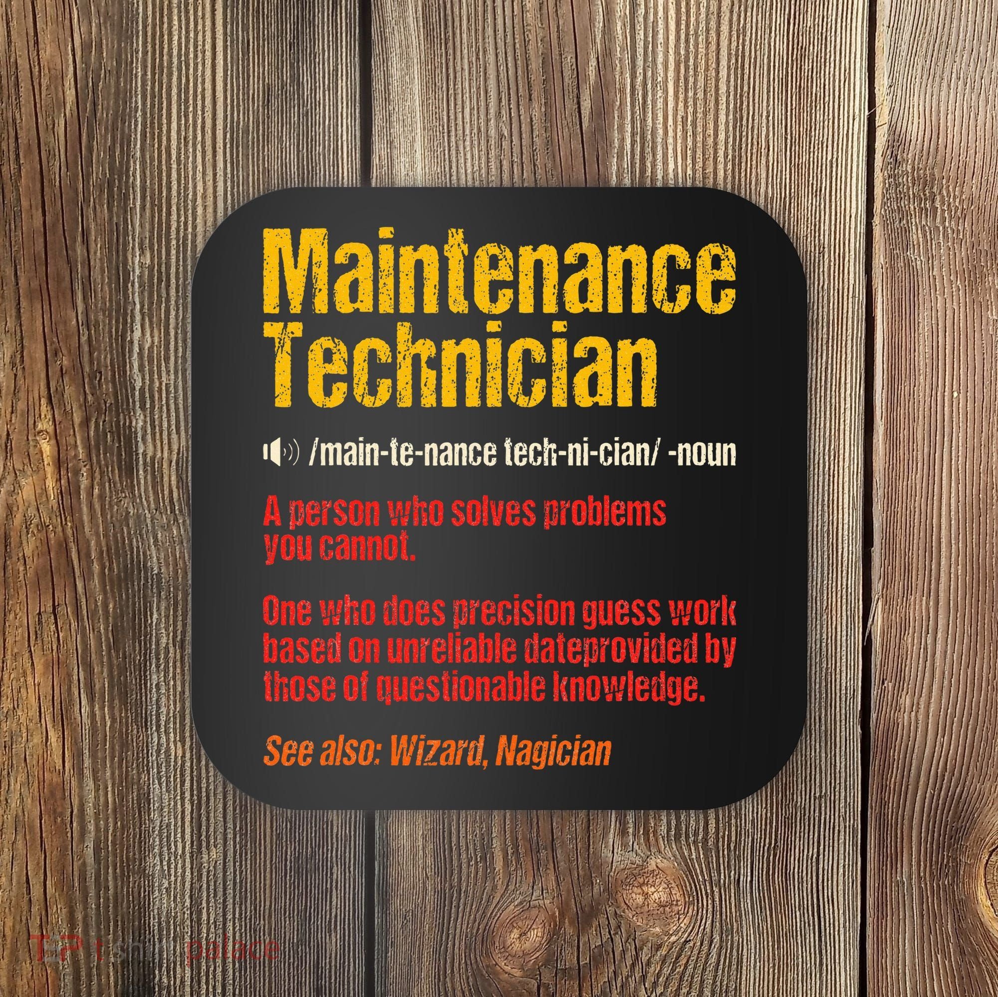 Maintenance Man retro Definition Technician  Coaster