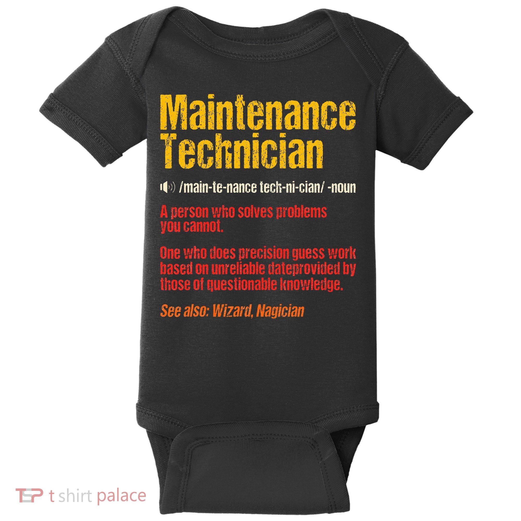 Maintenance Man retro Definition Technician  Baby Bodysuit