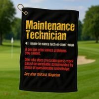 Maintenance Man retro Definition Technician  Golf Towel thumb 1